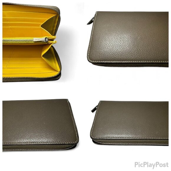 CELINE Leather Zip Around Long Wallet - Brown - Picture 15 of 15